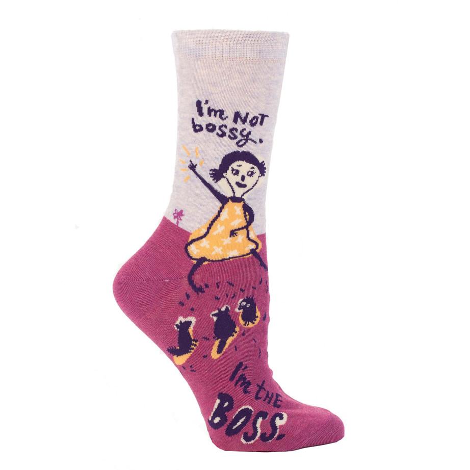 BlueQ Women's Crew Socks Not Bossy SW460