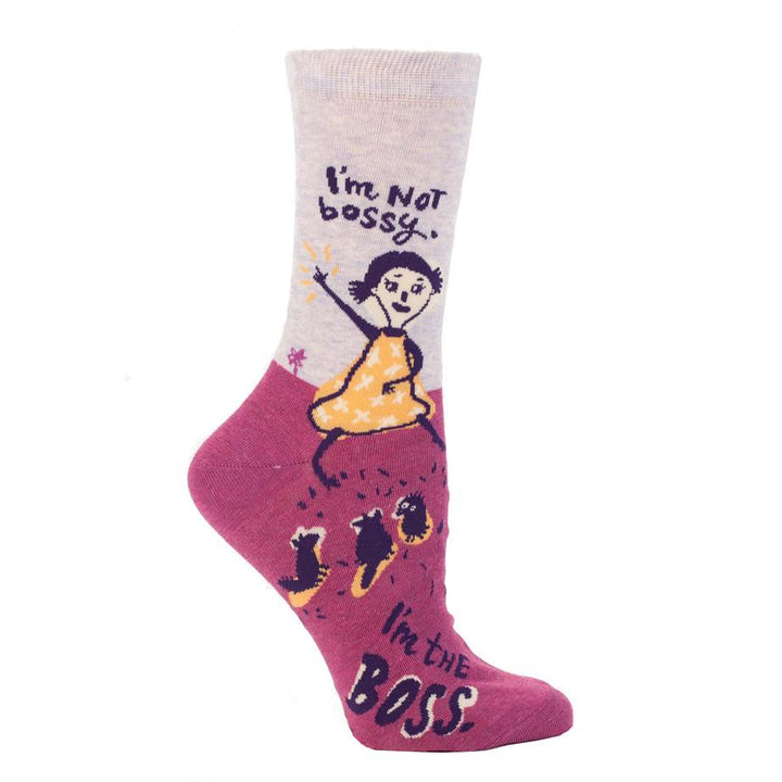 BlueQ Women's Crew Socks Not Bossy SW460