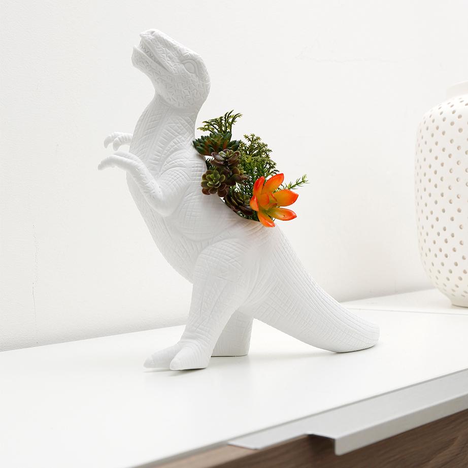 Porcelain Dinosaur Planters