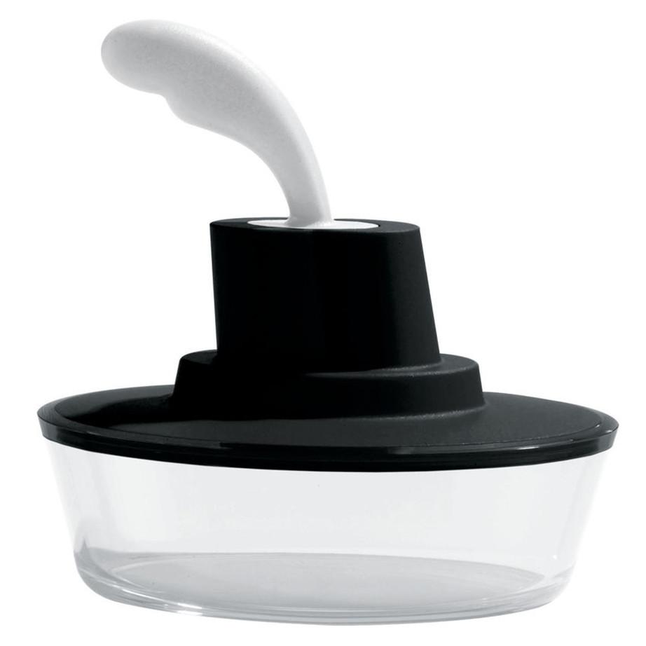 Alessi Ship Shape Butter Dish Black ASG13B