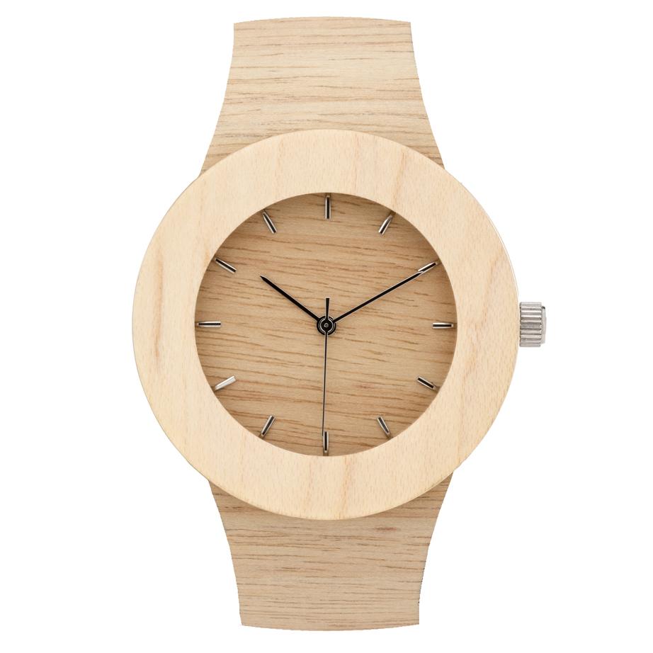 Analog Watch Co Silverheart & Maple with hour markings