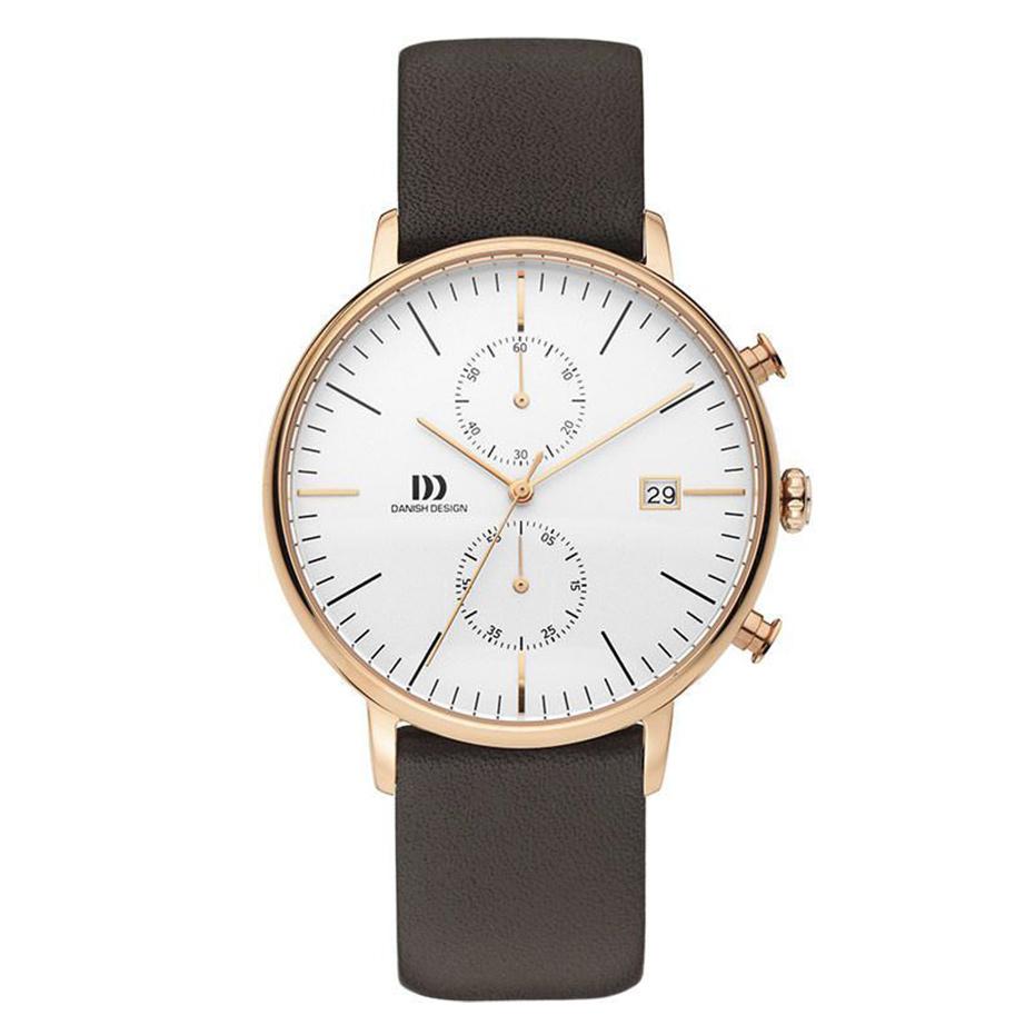 Danish Design IQ17Q975 Chrono Watch  Brown Strap and Rose Gold Case