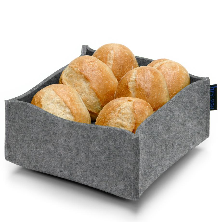 HEY-SIGN Felt Bread Basket Anthracite