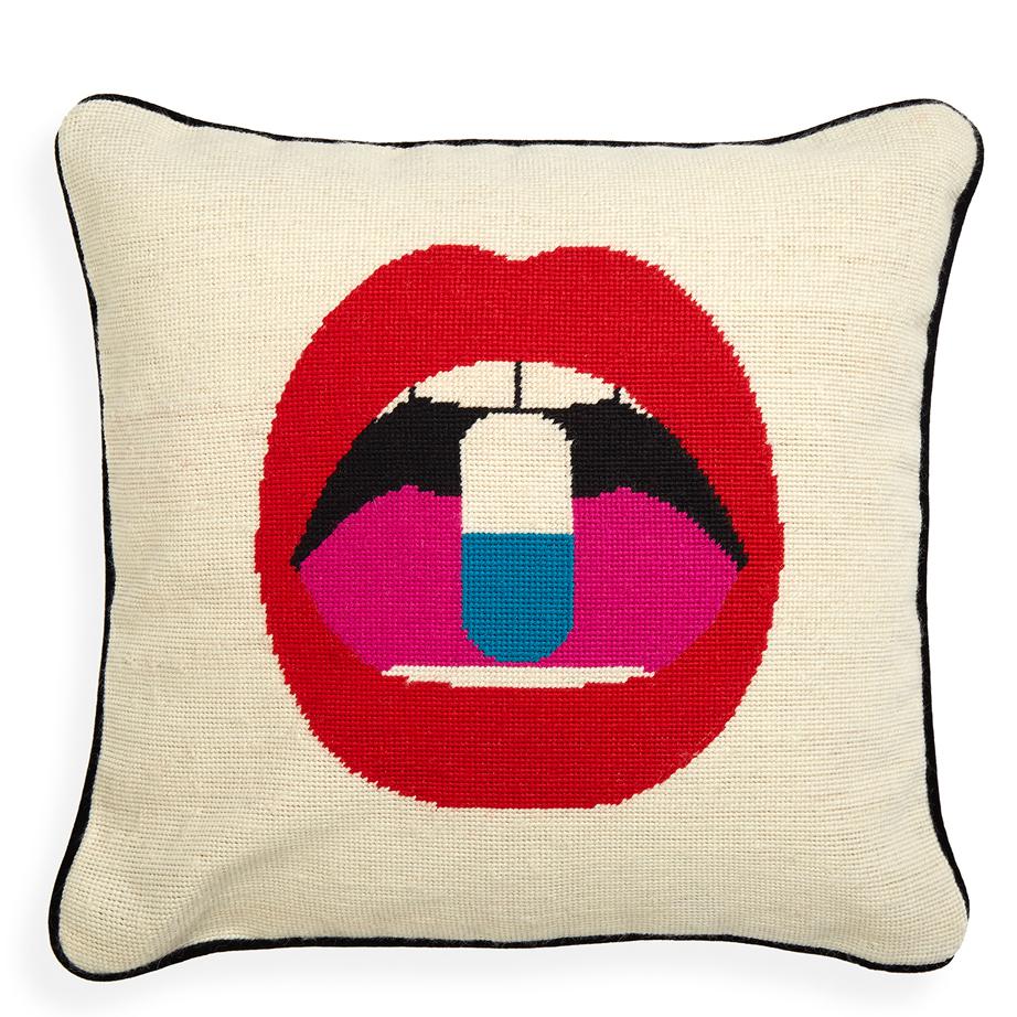 Lips Needlepoint Pillows