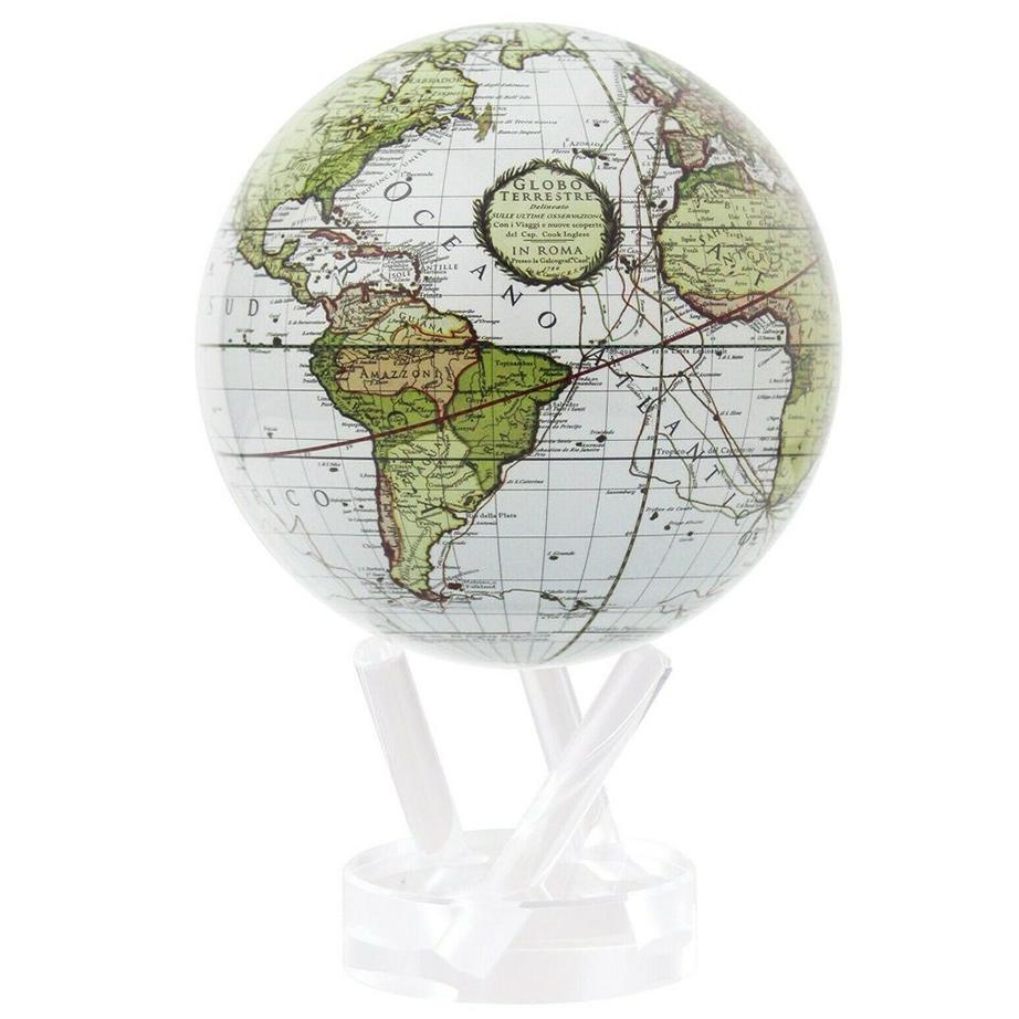 Antique Cassini Terrestrial White Globe | 8.5"